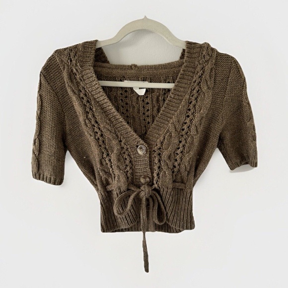 Aeropostale Brown Cable Knit Cardigan - Picture 1 of 9